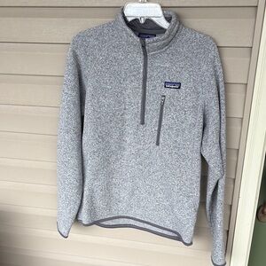 Patagonia Gray Zip Up Sweater with Stand-Up Collar